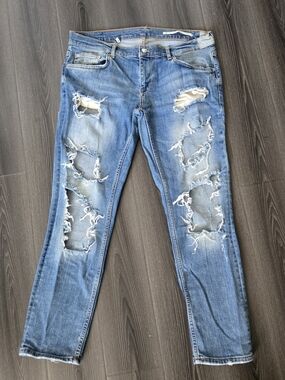 ZARA Distressed Women's Blue Denim Jeans